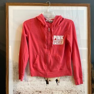 PINK Victoria’s Secret ZIP-UP PERFECT HOODIE Small